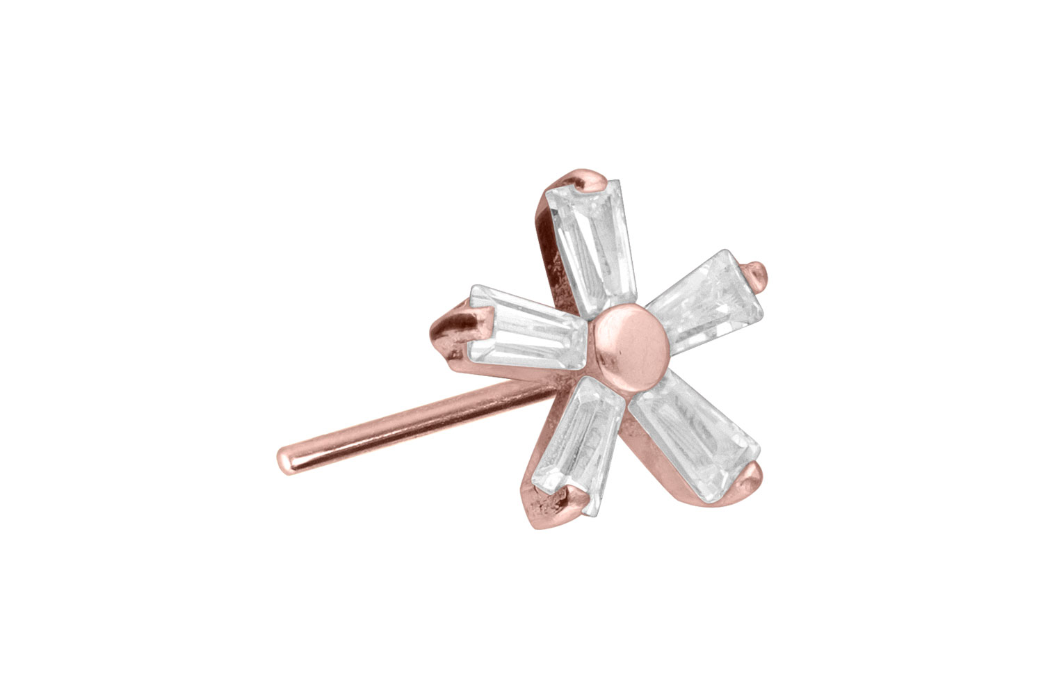 Titan Aufsatz mit Push Pin KRISTALLBLUME von Piercingline